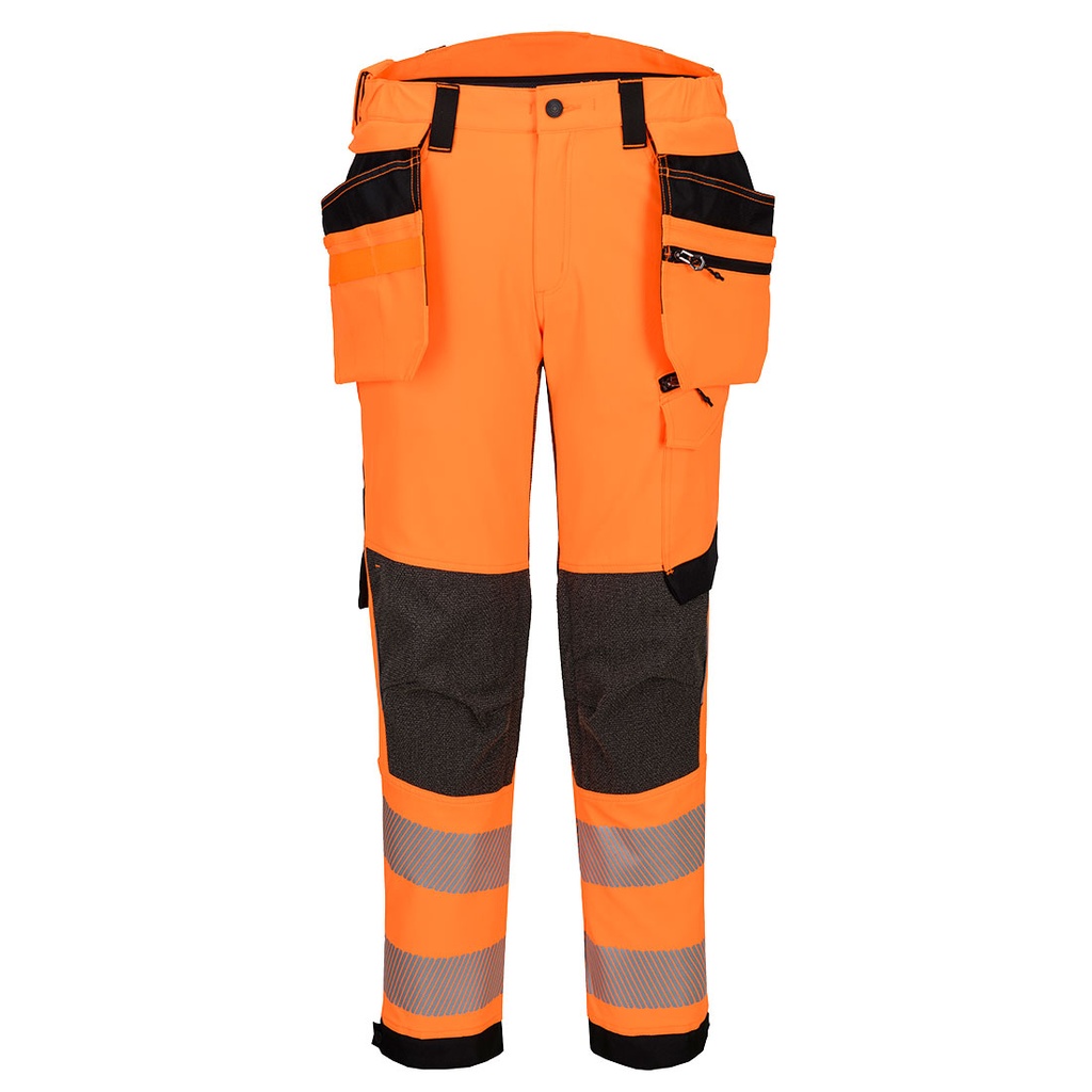 [EV448OBR40] EV4 Hi-Vis Stretch Bundhose mit abnehmbaren Holstertaschen Klasse 2 - Orange/Schwarz (40, Regular)