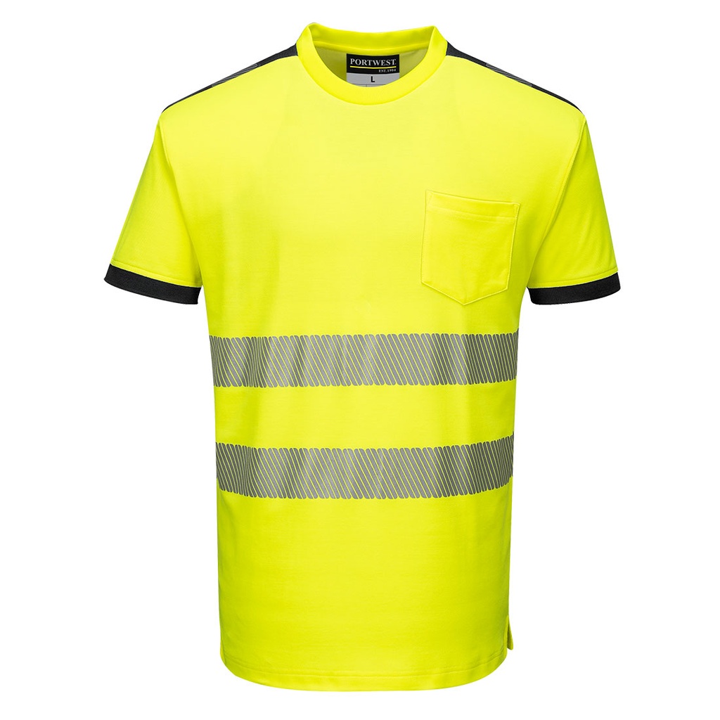 [T181YBRS] PW3 Hi-Vis Cotton Comfort T-Shirt kurzarm - Gelb/Schwarz (S)