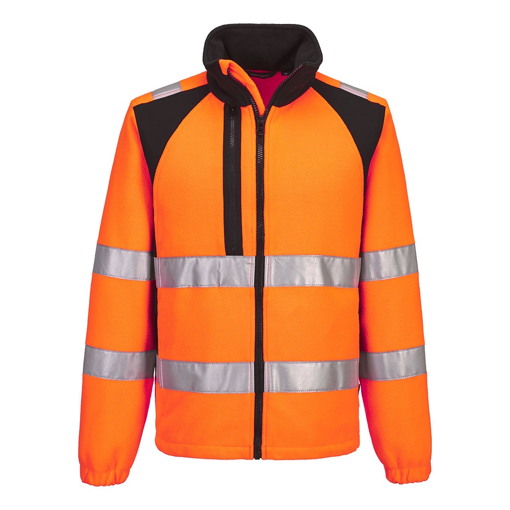 WX2 Eco Hi-Vis Fleecejacke - Orange/Schwarz