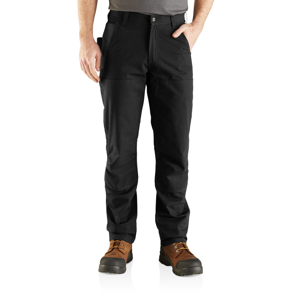 Steel Rugged Flex™ Relaxed Fit Double-Front Utility Work Pant - Black (W30, L34)