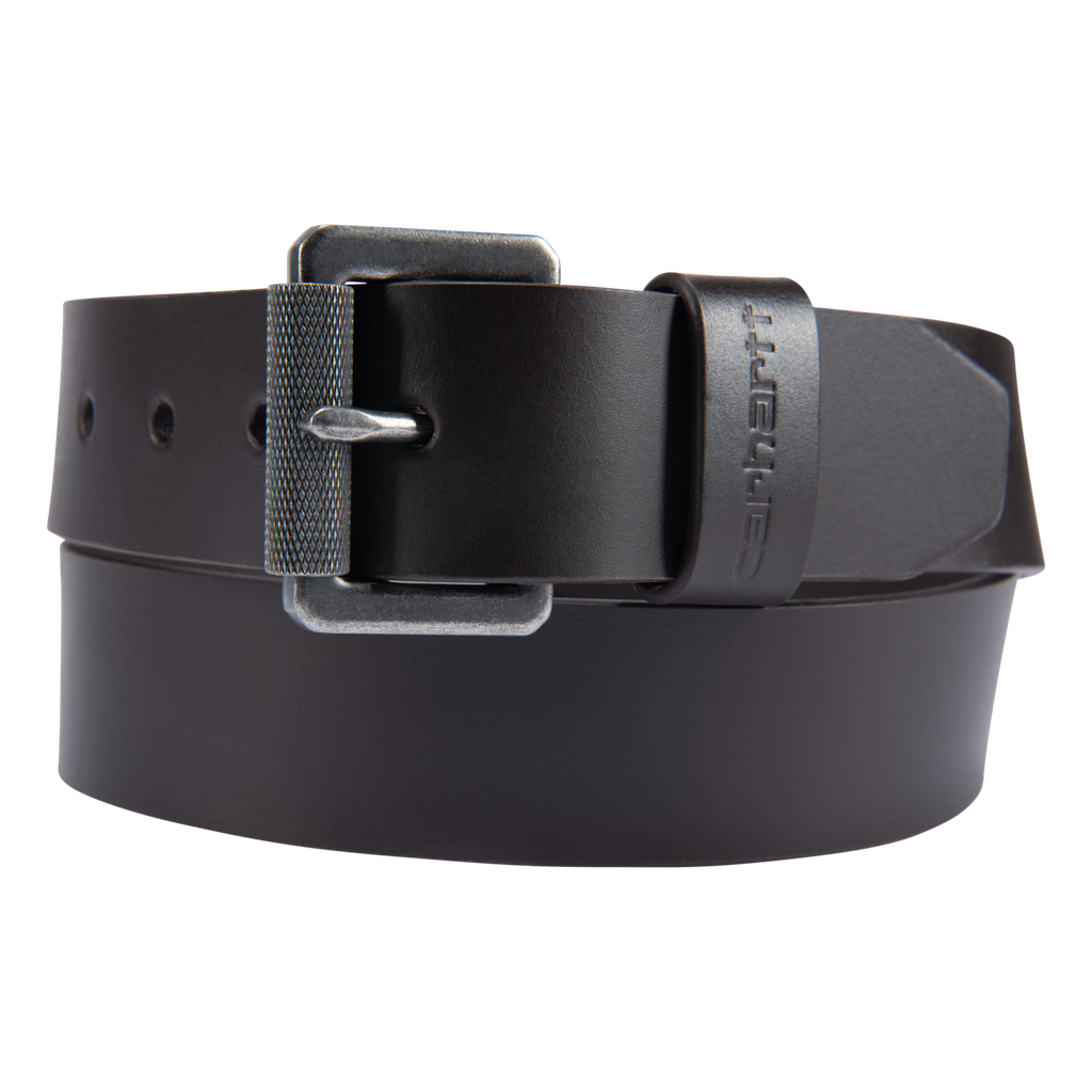 [800621-20138W] BRIDLE LEATHER ROLLER BUCKLE BELT - Dark Brown (38W)