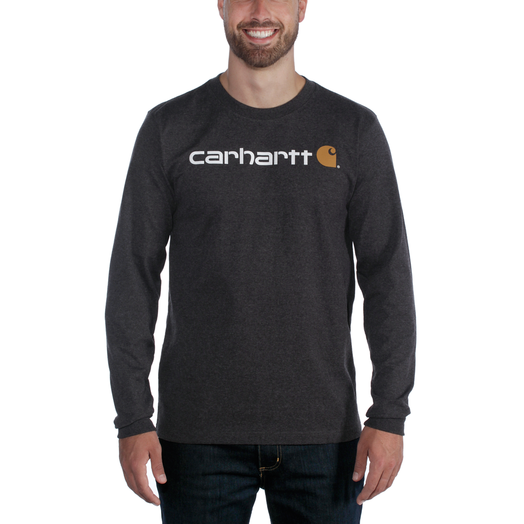 Dearborn Relaxed LS Logo T-Shirt - Carbon Heather