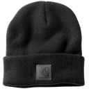 Leatherette Watch Cap Beanie - Black