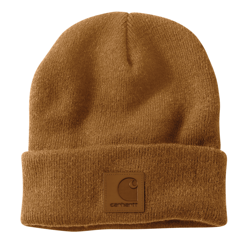 [101070-BRNOS] Leatherette Watch Cap Beanie - Carhartt Brown