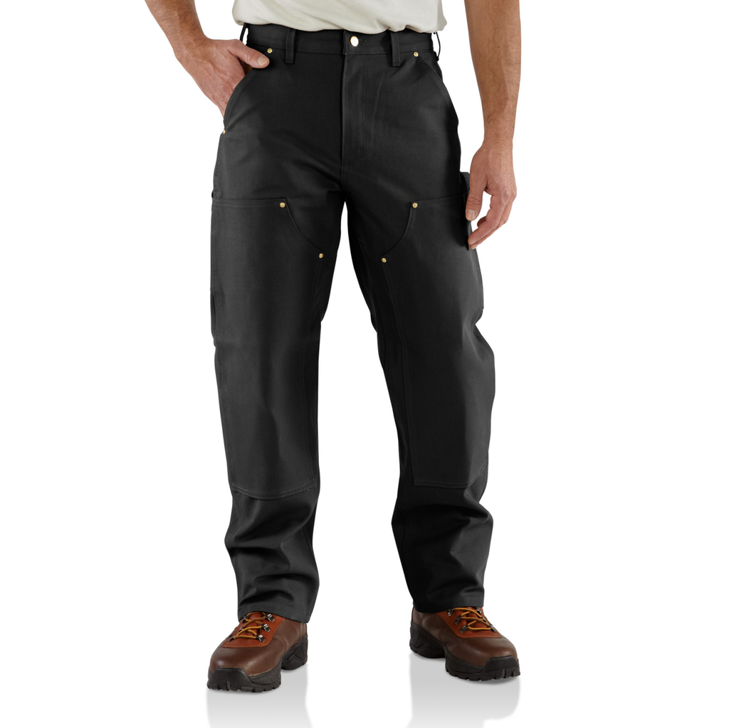 [B01-BLKW30L34] Loose Fit Firm Duck Double-Front Utility Work Pant - Black (W30, L34)