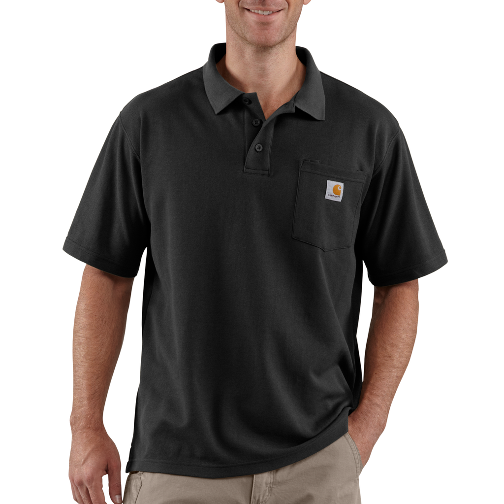 [K570-BLKXLREG] Loose Fit Midweight Short-Sleeve Pocket Polo - Black (XL)