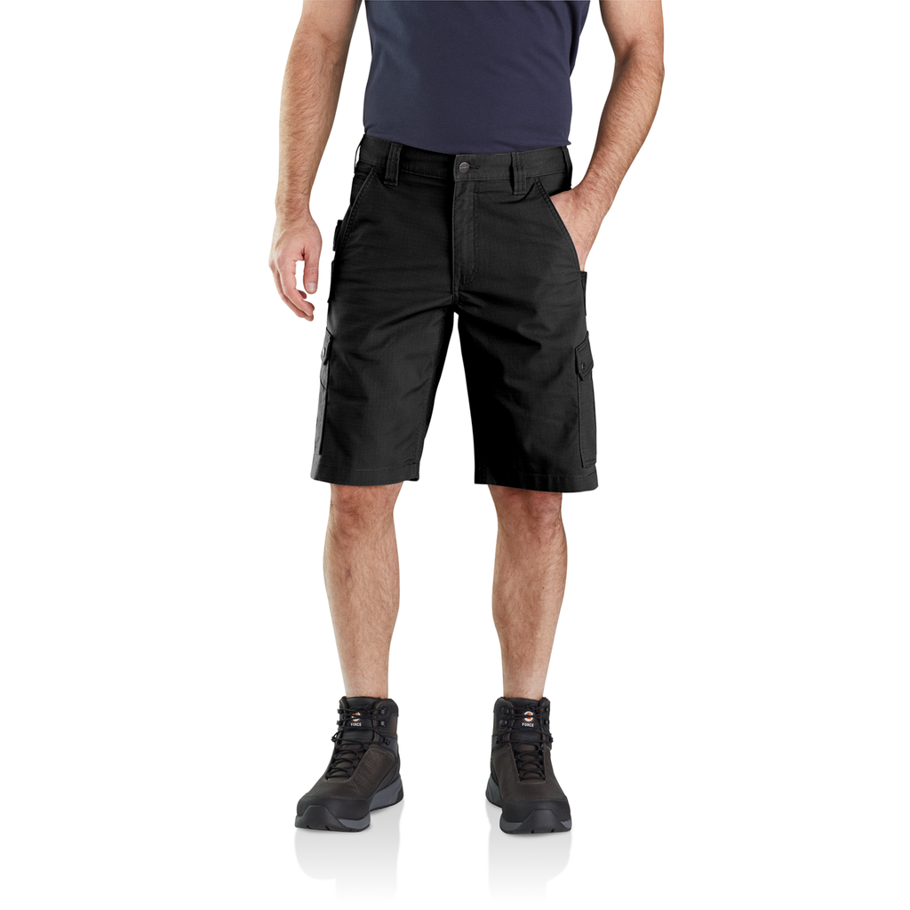 [104727-N04W30] Relaxed 11" Ripstop Cargo Short - Black (W30)