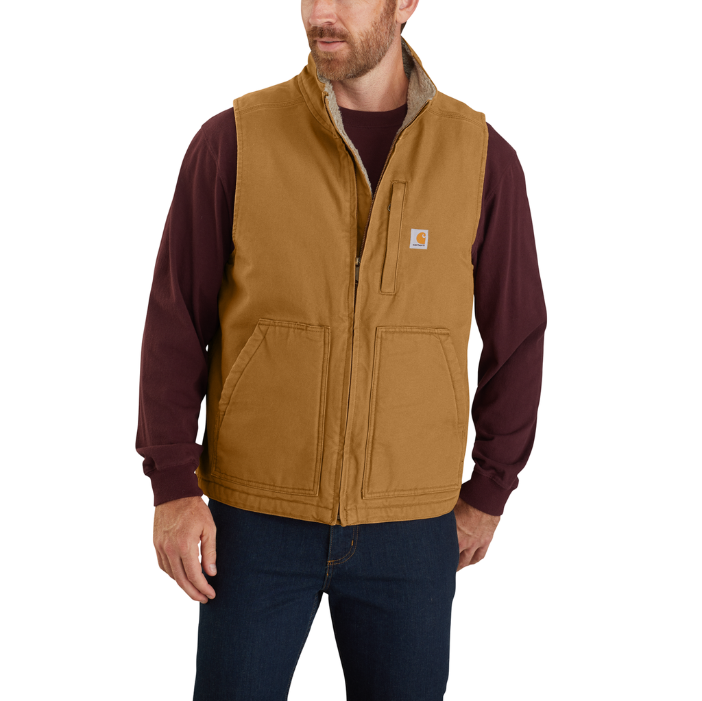 Washed Duck Mock-Neck Vest - Carhartt Brown