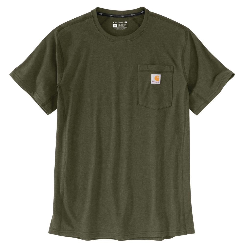 Carhartt Men's Force Relaxed Short Sleeve T-Shirt Basil Heather, X-Large - Men's Longsleeve Work Shirts
