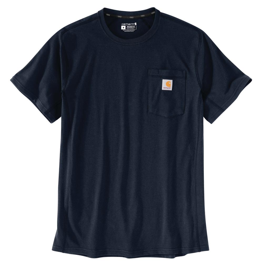 Carhartt Men's Force Pocket Short Sleeve Work Shirt - Navy L