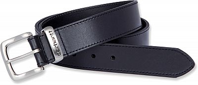 Carhartt Debossed Metal Keeper Belt, Black, Full Grain Bridle Leather, 46 in Length, 1 1/2 in Width